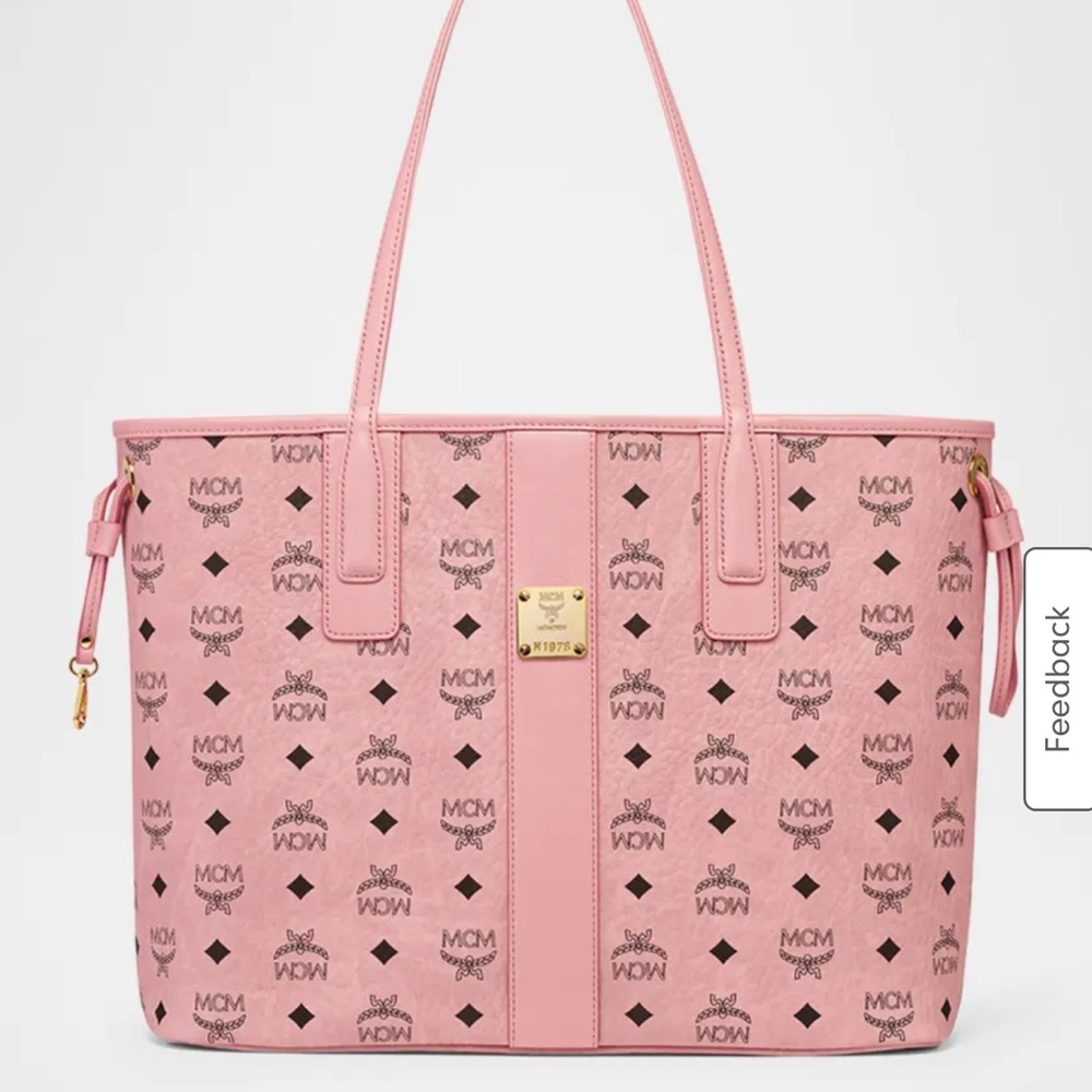 MCM Pink Monogram Tote Bag